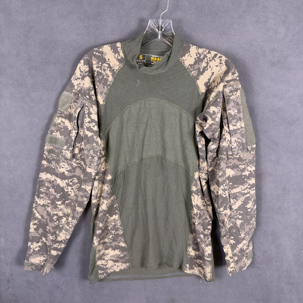 Massif Mens S‎ Army Combat Shirt ACU Digital Camo Flame Resistant Tactical Read!
